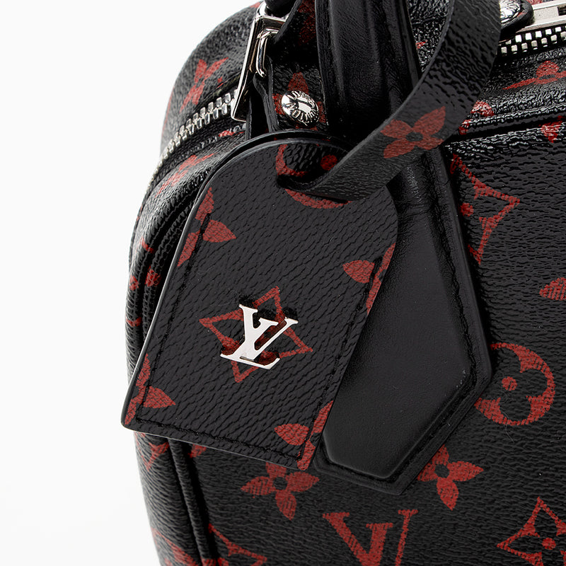 Pre-owned Louis Vuitton Dora Soft Monogram Infrarouge Bb Black Red
