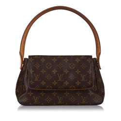 Louis Vuitton Looping Handbag Monogram Canvas Mini Brown