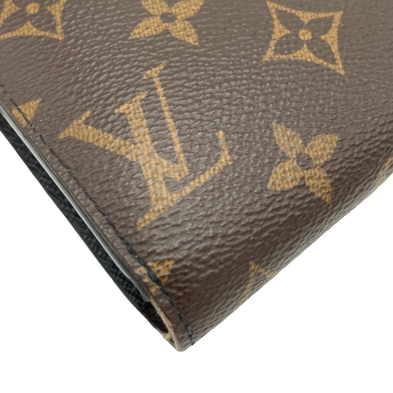 Louis Vuitton Monogram Macassar Dragonne Wristlet Clutch Brown