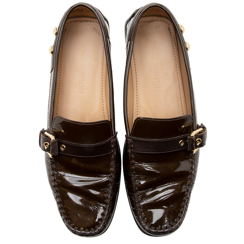 Louis Vuitton Monogram Patent Leather Loafers - Size 10 / 40