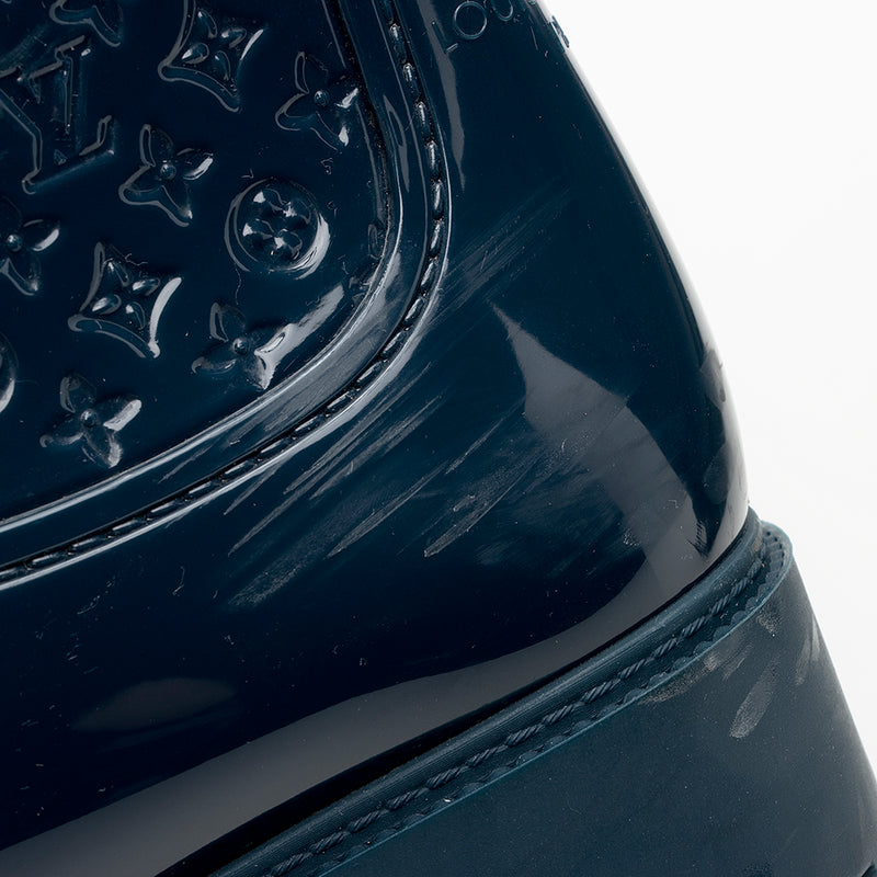LOUIS VUITTON Rubber Embossed Monogram Splash Rain Boots 39 Black 1247529