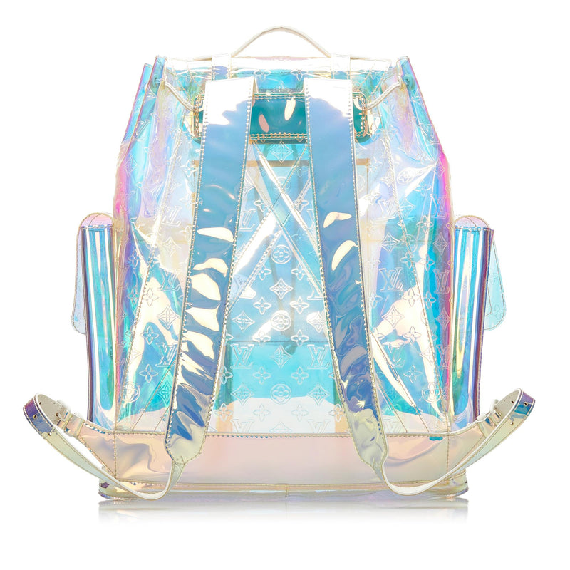 Louis Vuitton Christopher GM Prism Iridescent Monogram PVC Logo Backpack Bag