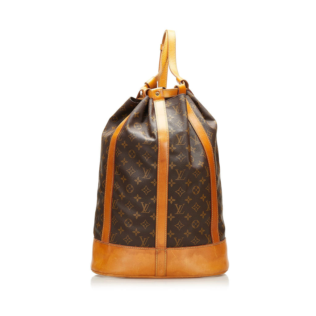 Louis Vuitton Monogram Randonnee GM Leather Fabric Brown Shoulder