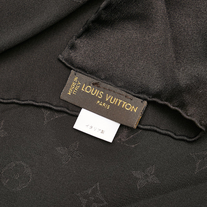 Louis Vuitton Louis Vuitton Paris Black Silk Scarf Monogram + Box