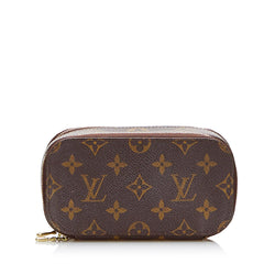 Vintage Louis Vuitton Monogram Brown Trousse Blush Cosmetic Case