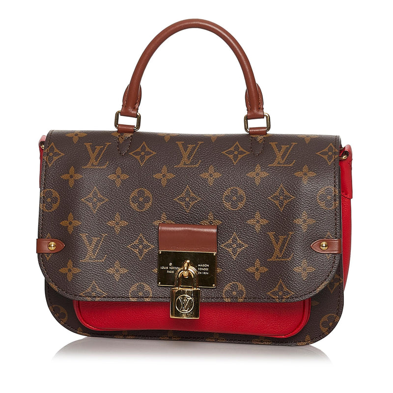Louis Vuitton Monogram Canvas & Beige Leather Vaugirard Shoulder Bag