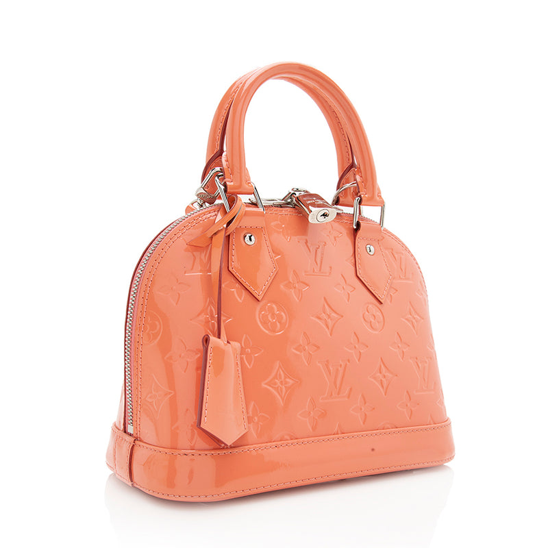 Louis Vuitton Orange Monogram Vernis Leather BB Alma Top Handle
