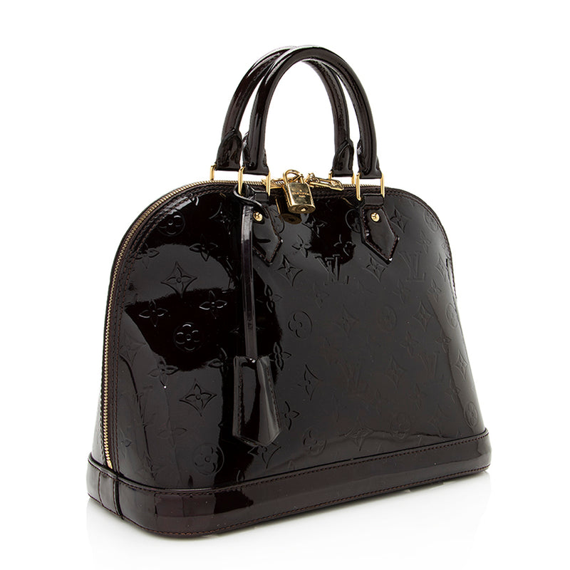 Rare LOUIS VUITTON 'Alma' Handbag in Black Shiny Alligator Leather