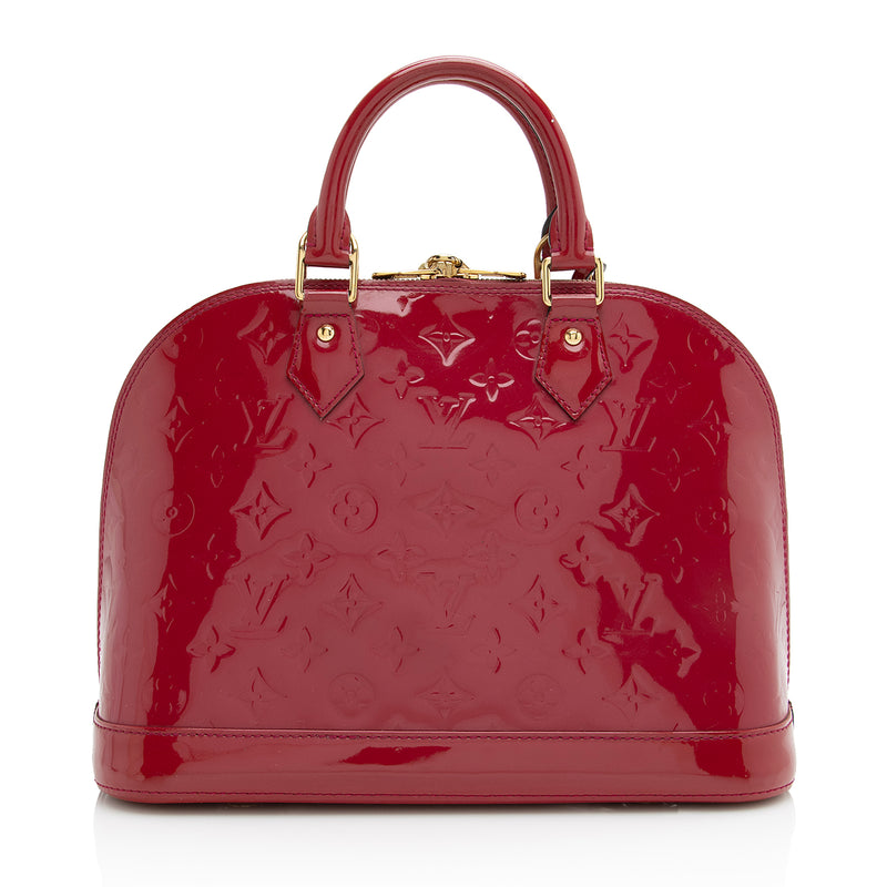 Louis Vuitton Alma Monogram Vernis PM Wine Red in Patent Leather