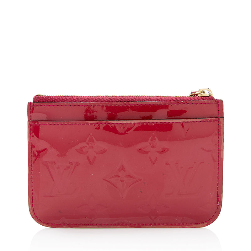 Louis Vuitton Vernis Mini Wallet Purse Coin Case Red Leather