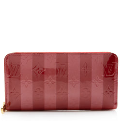 Louis Vuitton Red Zippy Wallet Monogram Vernis Leather 