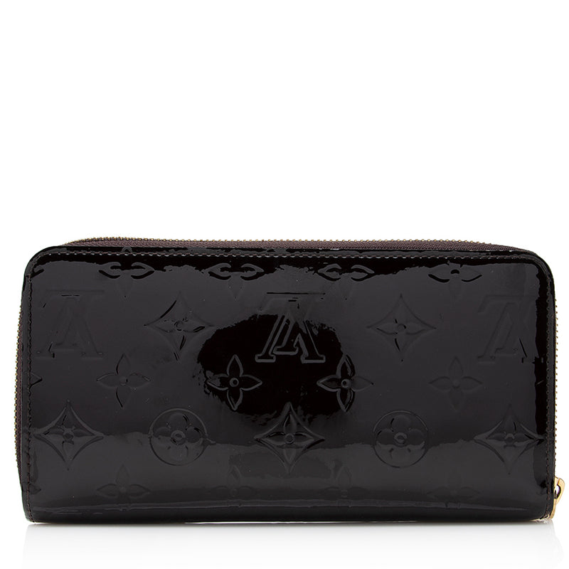 Louis Vuitton Zippy Vernis Wallet Full Set Black Patent leather