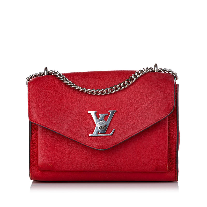 Louis Vuitton My Lockme Chain Leather Shoulder Bag Red