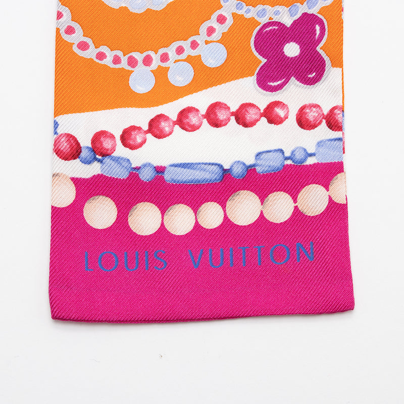 Louis Vuitton LV Monogram Print trunks silk Square Neck Scarf Bandeau –