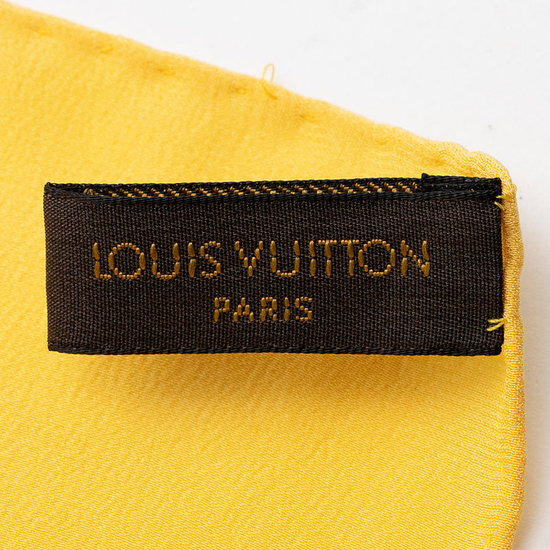 LOUIS VUITTON Wool Silk So LV Stole Black 949479