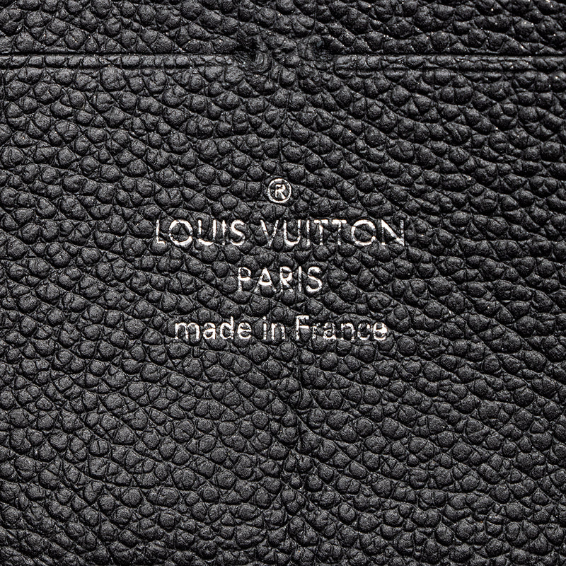 Auth LOUIS VUITTON Monogram Empreinte Dark Brown Leather Zippy Wallet #8967