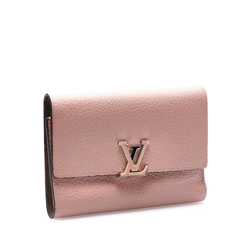 LV LV Women Capucines Compact Wallet Taurillon Leather-Pink in