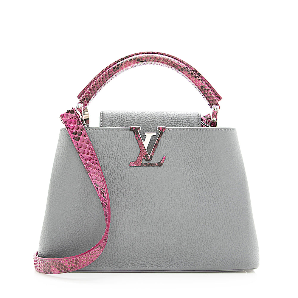 Louis Vuitton Capucines BB Python & Navy Taurillon Leather Handbag