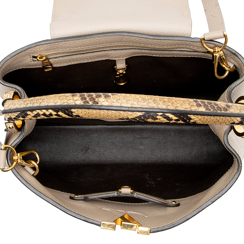 Louis Vuitton Python-Trimmed Taurillon Capucines MM - Pink Handle Bags,  Handbags - LOU207534