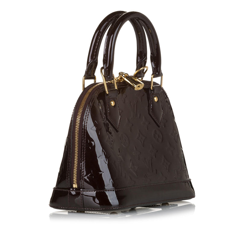 Alma patent leather handbag Louis Vuitton Brown in Patent leather