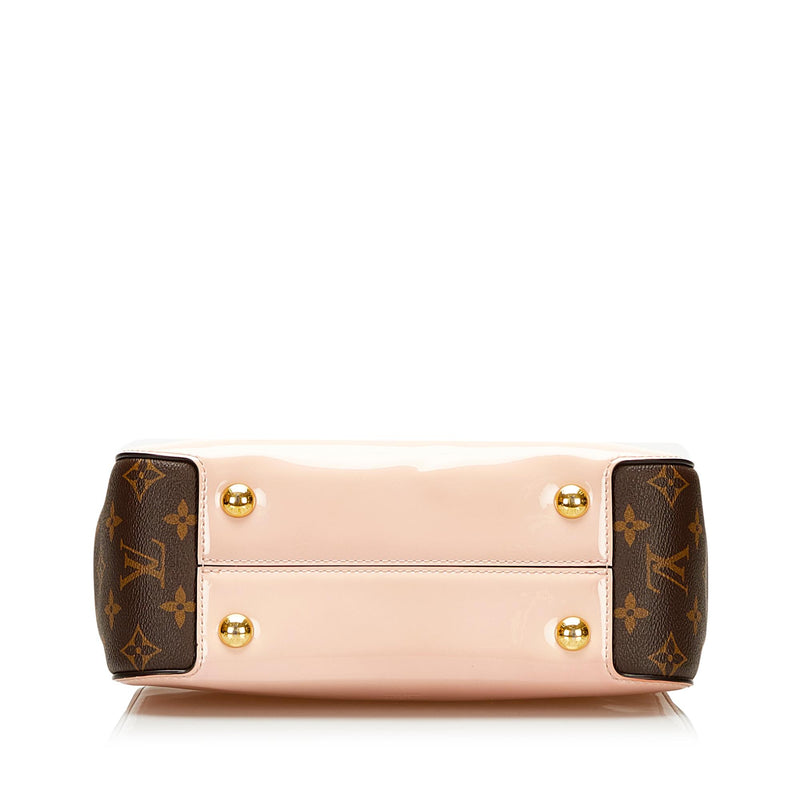 Louis Vuitton Cherrywood Handbag Vernis with Monogram Canvas BB Brown, Pink