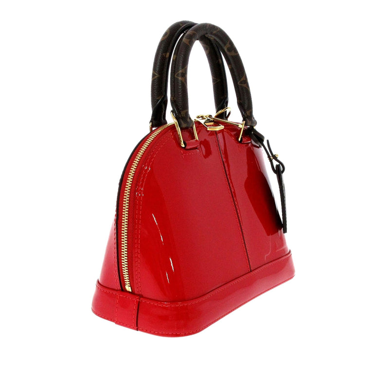 Louis Vuitton Alma BB Handbag Red Vernis Miroir - Allu USA