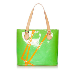 Louis+Vuitton+Houston+Tote+Lime+Yellow+Leather+Monogram+Vernis for sale  online