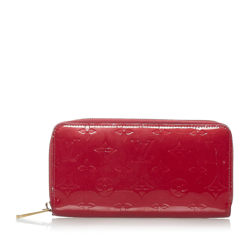 LOUIS VUITTON Vernis Red Zippy Compact Wallet