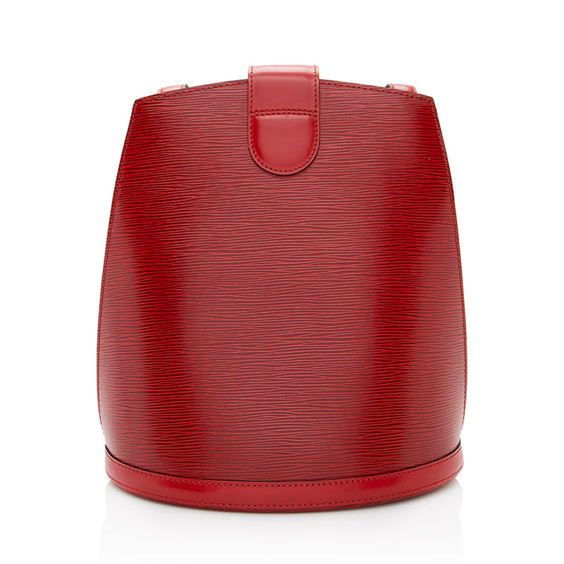 Louis Vuitton black epi leather Cluny bucket shoulder bag, Luxury