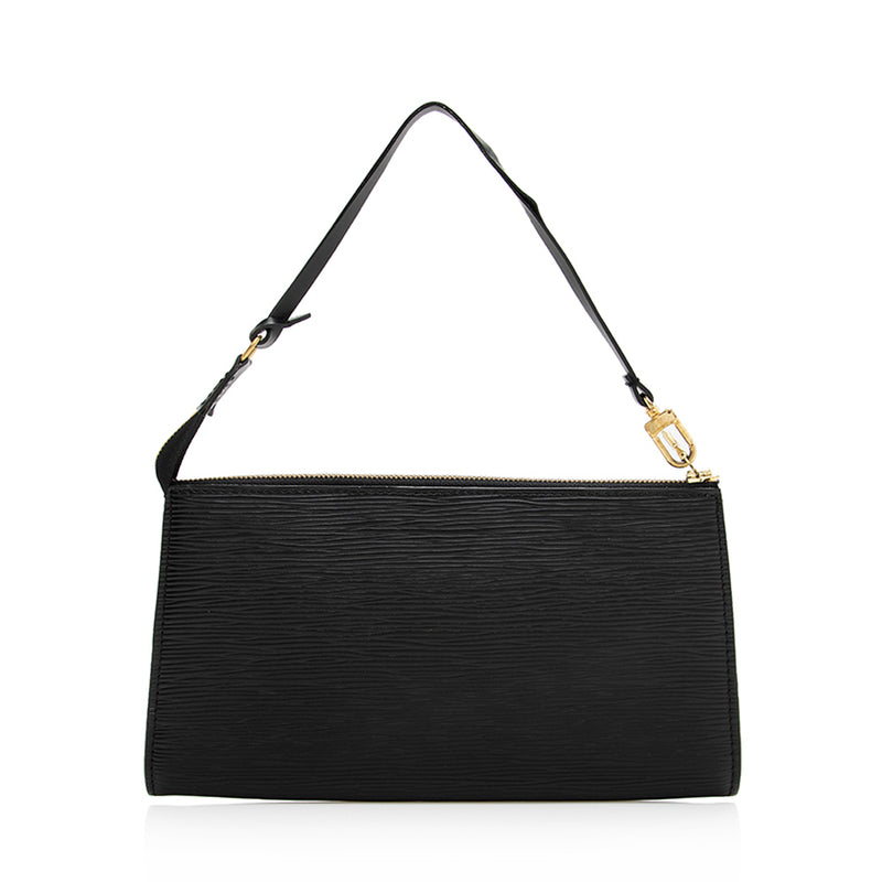 Vintage Louis Vuitton Sac Triangle Black Epi Leather Handbag