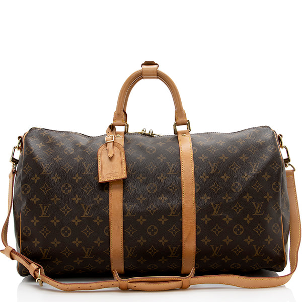 Louis Vuitton Vintage Monogram Canvas Bandouliere Keepall 50 Duffel Bag (SHF-17038)