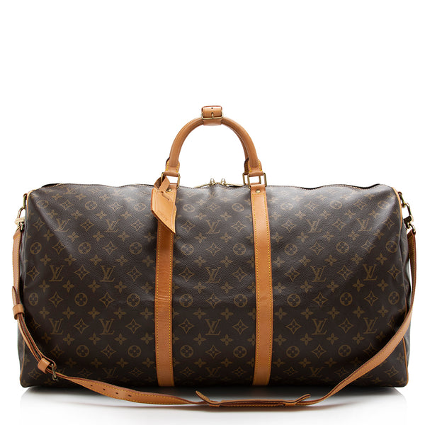 Louis Vuitton Vintage Monogram Canvas Keepall Bandouliere 60 Duffel Bag (SHF-17041)