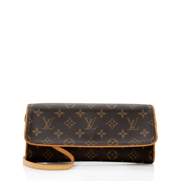 Louis Vuitton Vintage Monogram Canvas Pochette Twin GM Shoulder Bag (SHF-18399)