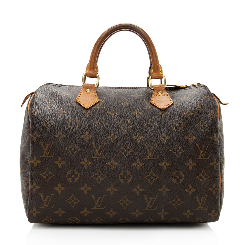 AUTHENTIC Louis Vuitton Speedy 30 Vintage Canvas Leather