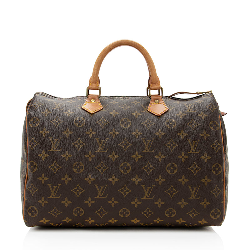 Authentic Louis Vuitton Speedy Handbag Monogram Canvas 35 Brown