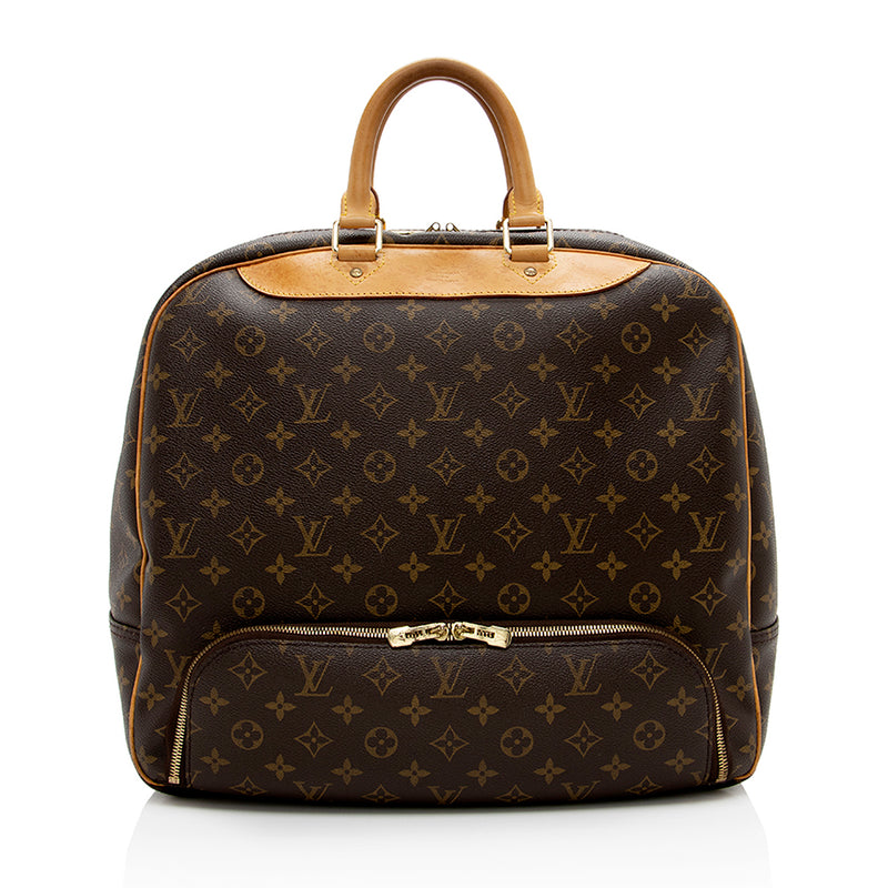 Louis Vuitton Evasion Monogram Canvas Leather Travel Bag Boston Bag
