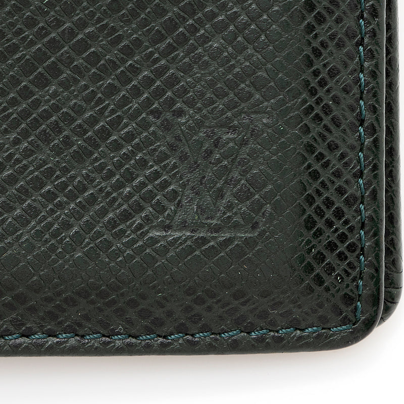 Louis Vuitton Pocket Organizer Wallet Gunmetal Silver Taiga Authentic Brand  New