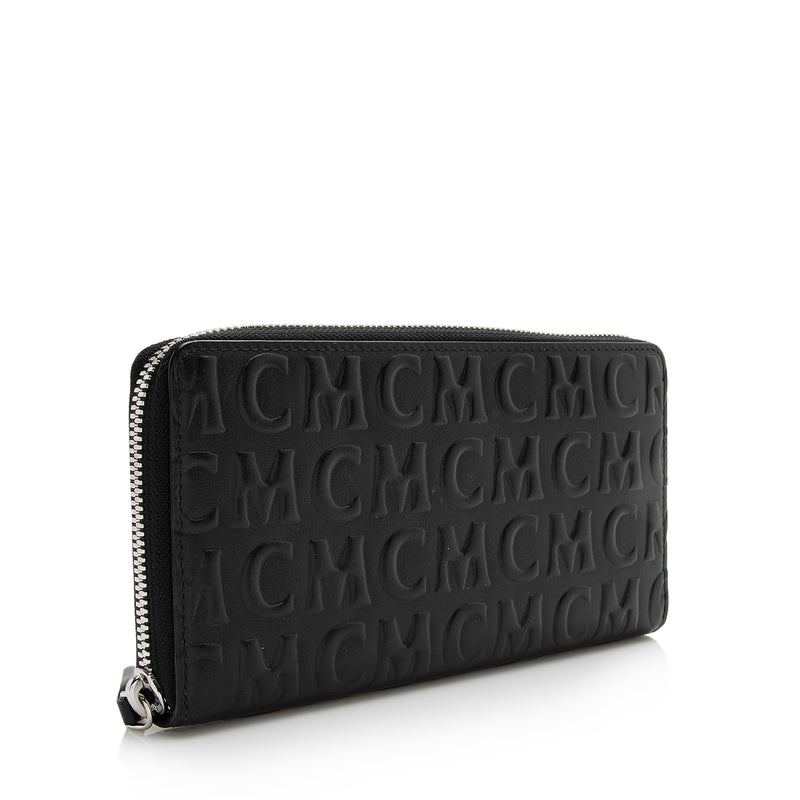 MCM Embossed Leather Large Zip Wallet (SHF-22468) – LuxeDH