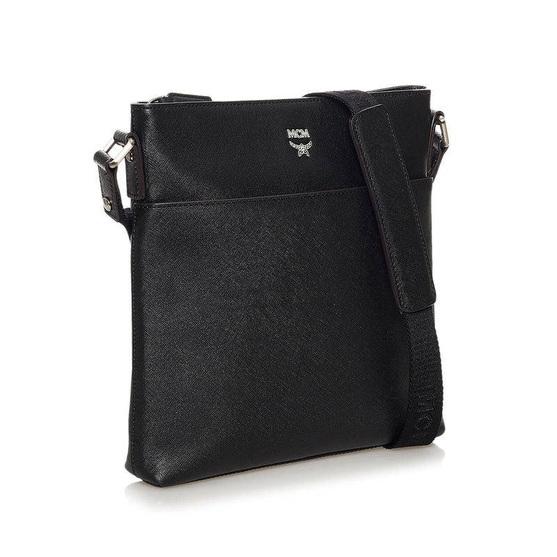 MCM, Bags, Mcm Black Leather Crossbody Bag