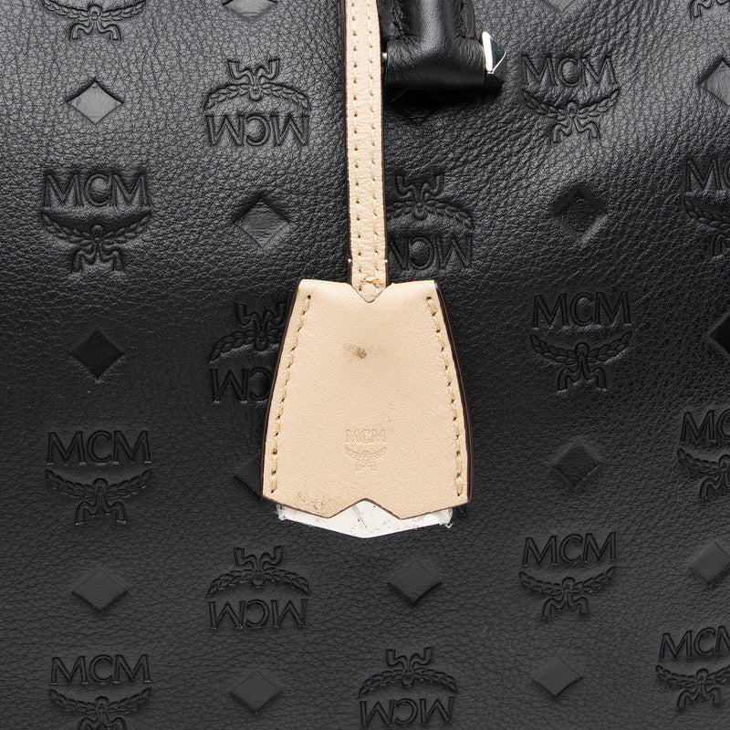 MCM Women's Black Essential Boston In Monogram Leather