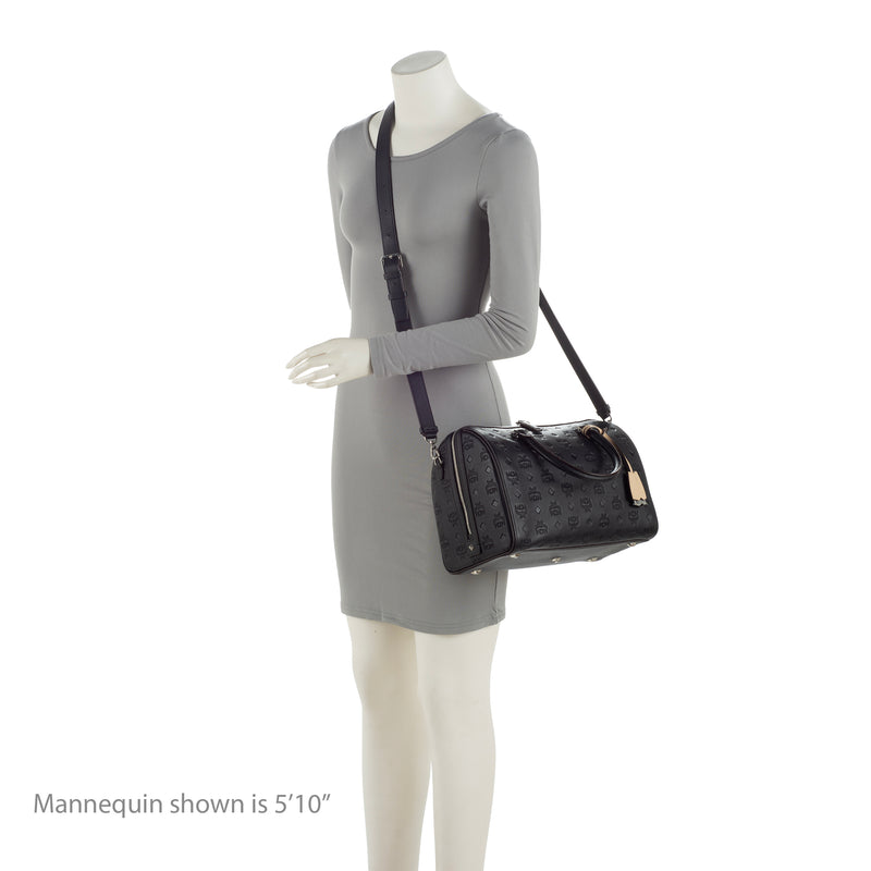 Mcm Essential Boston Bag In Monogram Leather In Ry | ModeSens