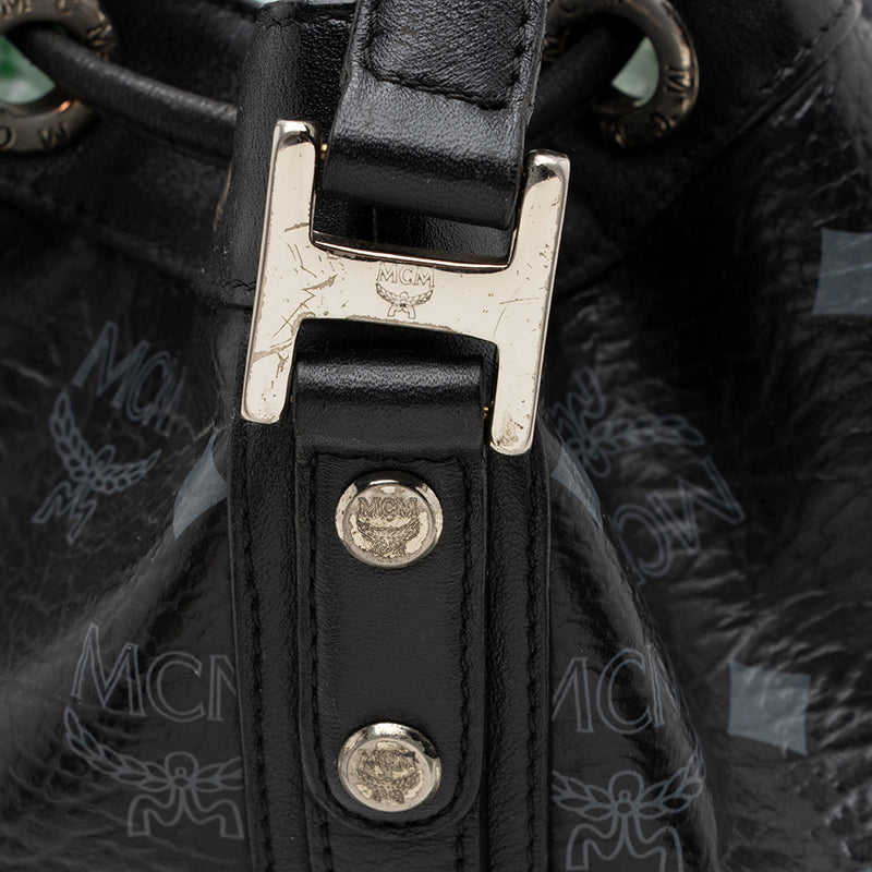 MCM Visetos Leather Drawstring Bucket Bag (SHG-26269) – LuxeDH