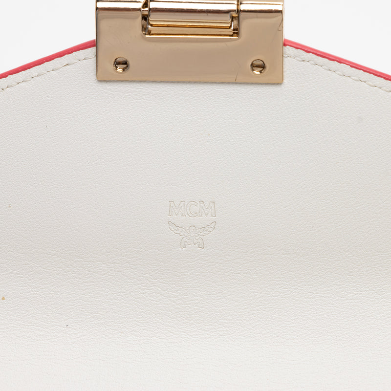 White MCM Visetos Colorblock Patricia Wallet on Chain Crossbody Bag –  Designer Revival