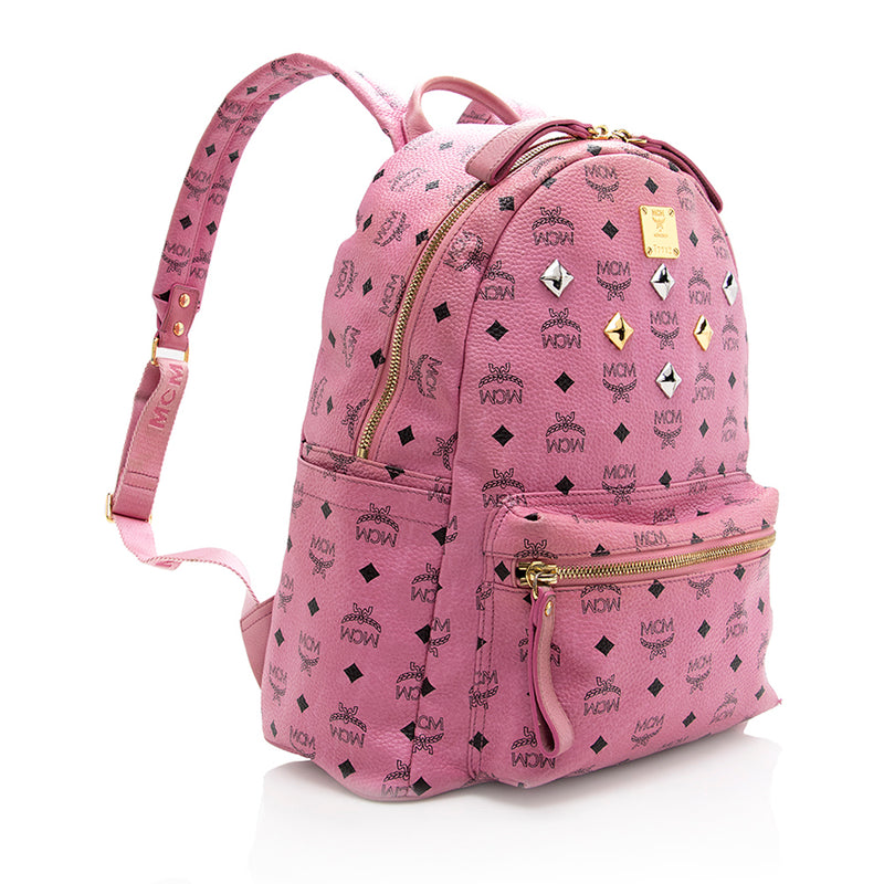 MCM Small Visetos Stark Backpack Pink
