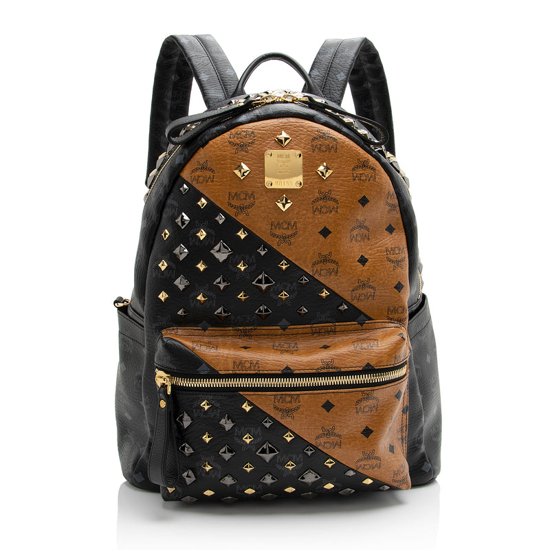 MCM Stark Mini Embossed Leather Backpack