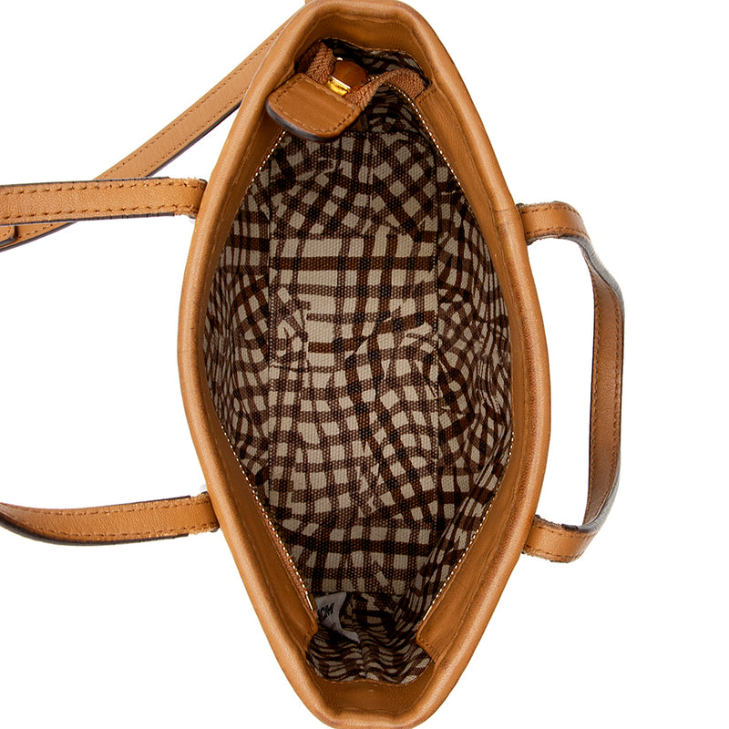 MCM Anya Hide & Seek Rabbit Medium Visetos Tote Bag