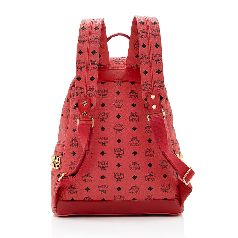 AUTHENTIC MCM Visetos Red Color Backpack