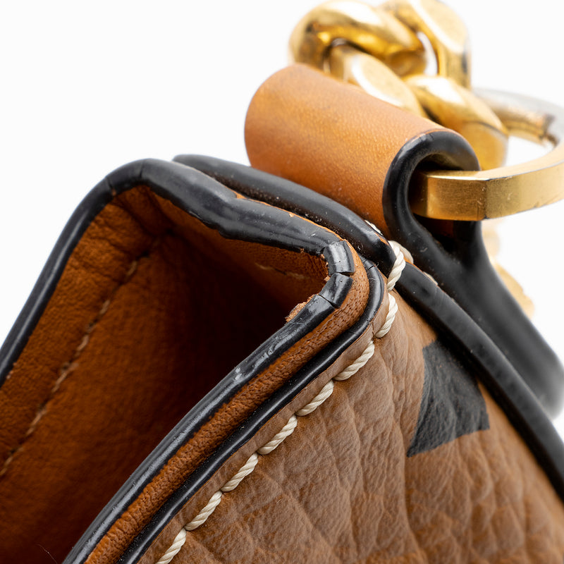 MCM Visteos Leather Klassik Drawstring Small Bucket Bag (SHF-22176