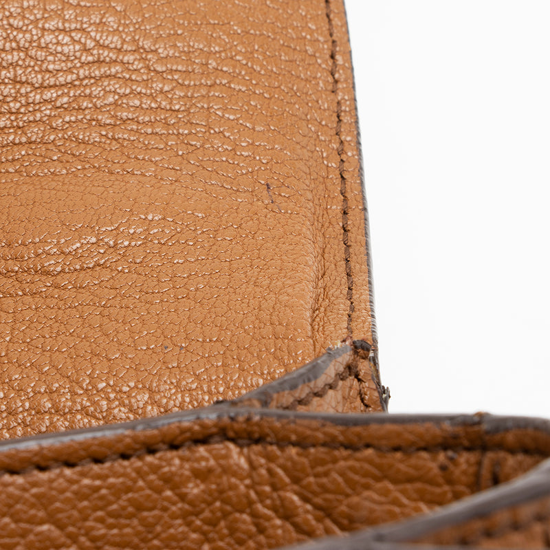 Miu Miu Leather Pushlock Top Handle Satchel (SHF-18087)