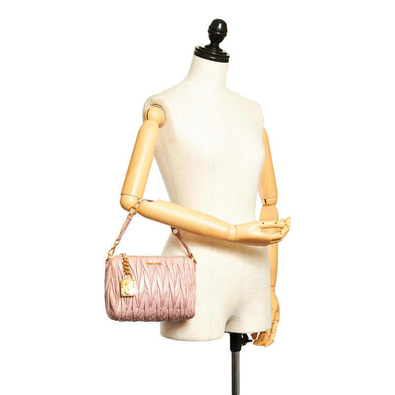 Miu Miu Matelasse Leather Handbag (SHG-26773) – LuxeDH